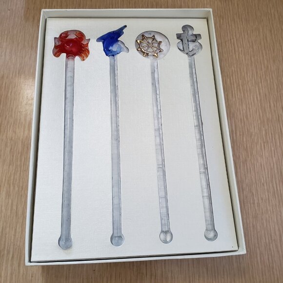 BNWoT SLANT Nautical Vintage Barware - Glass Cocktail Swizzle Sticks (OS) - Picture 3 of 3